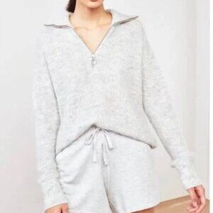 Quince baby alpaca wool quarter zip sweater